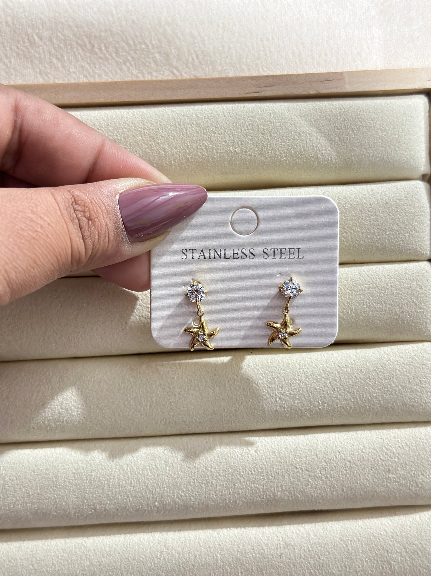 Starfish Crystal Drop Earrings