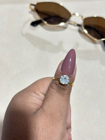 Cushion Cut CZ Open Adjustable Ring