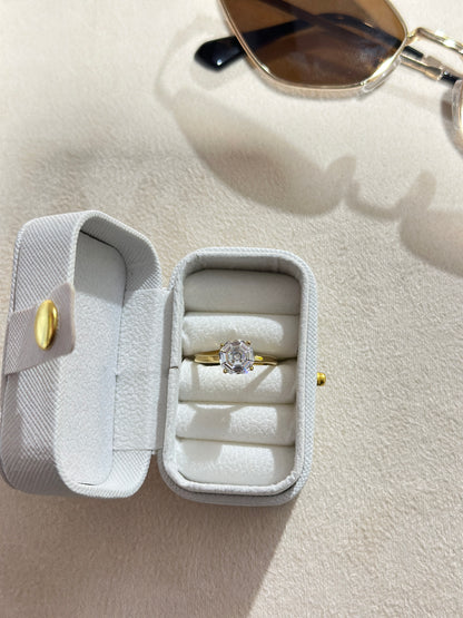 Cushion Cut CZ Open Adjustable Ring
