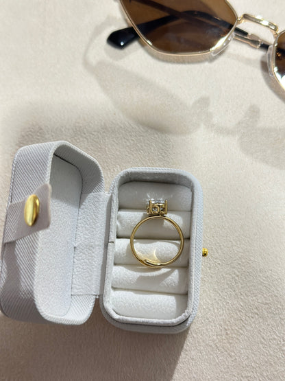 Cushion Cut CZ Open Adjustable Ring