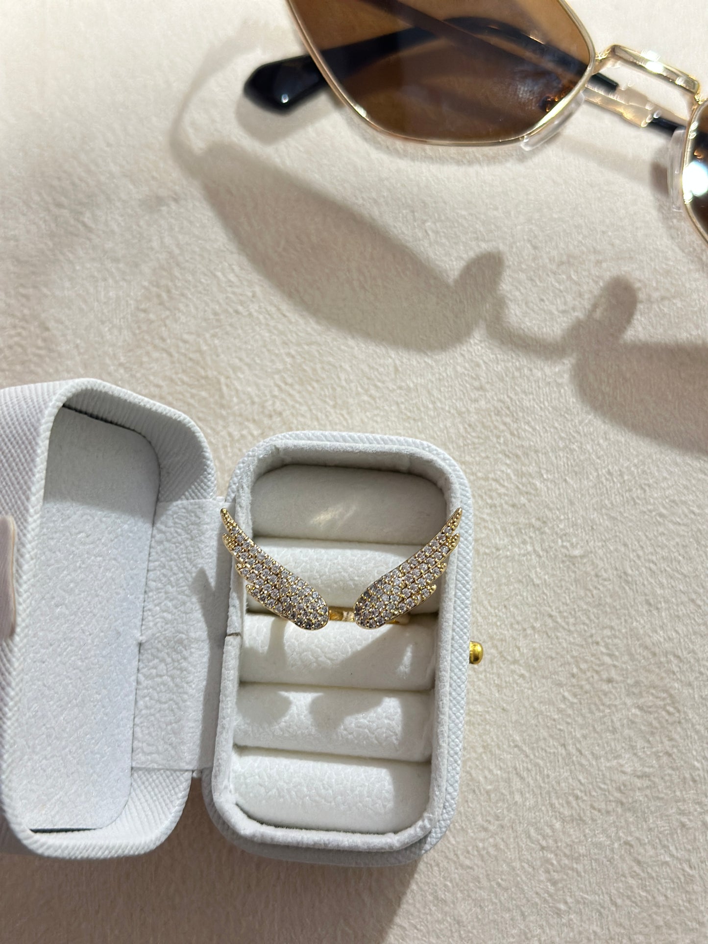 Crystal Wings Open Ring