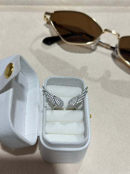 Crystal Wings Open Ring