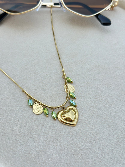 Multi Charm Heart Pendant Necklace