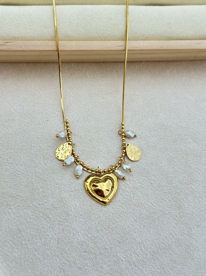 Multi Charm Heart Pendant Necklace