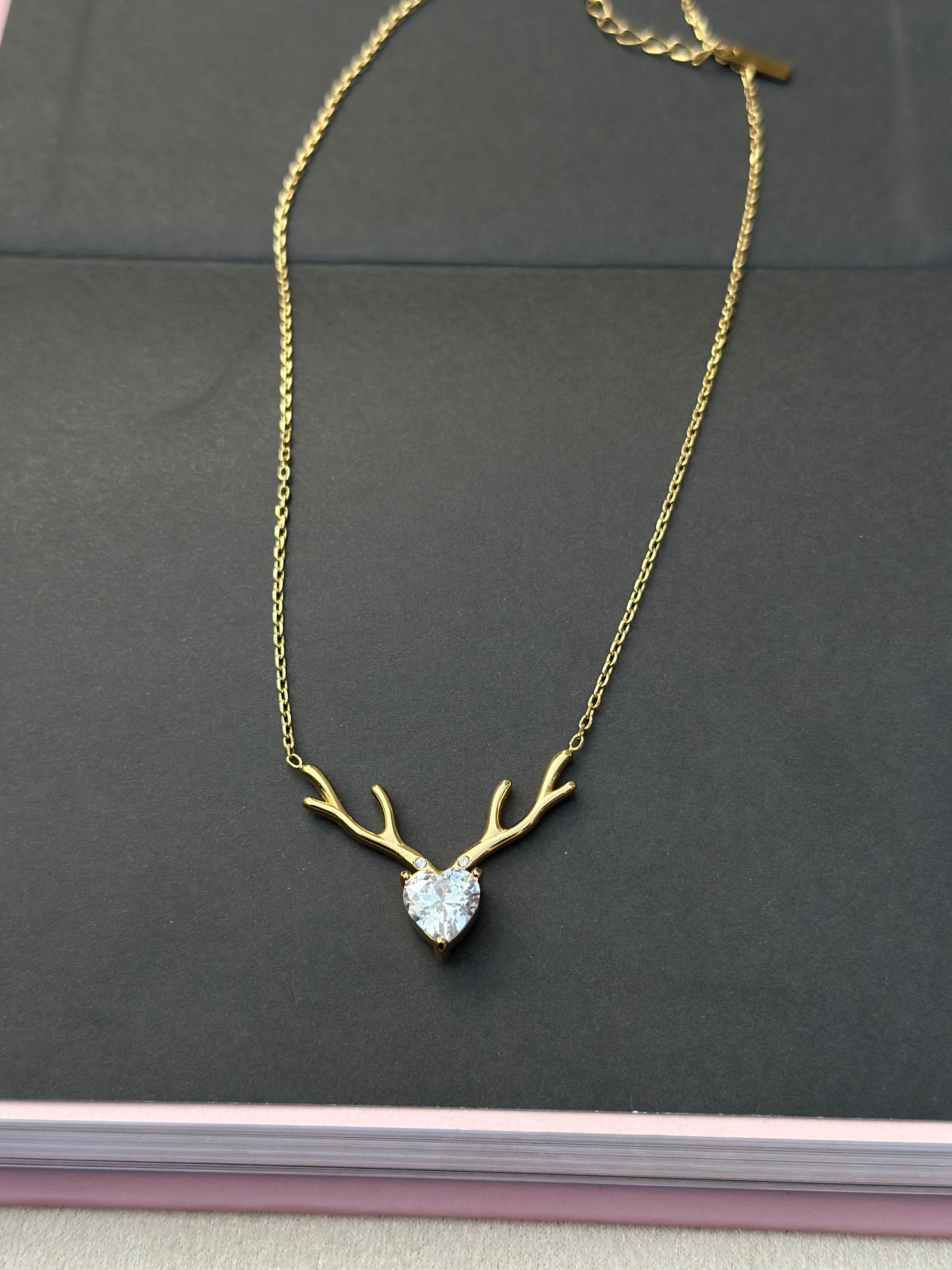 Antler Heart Pendant Necklace