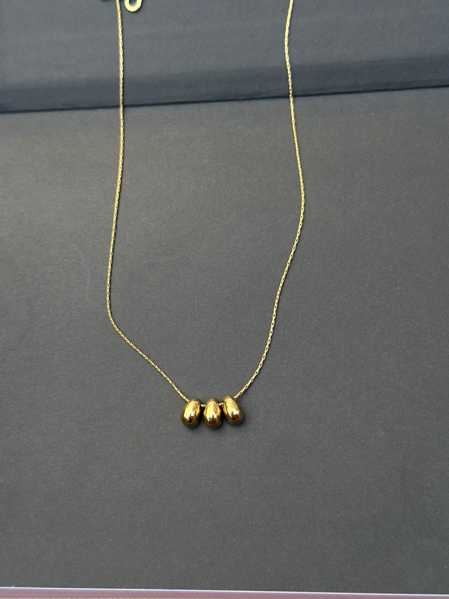 Triple Teardrop Bead Necklace