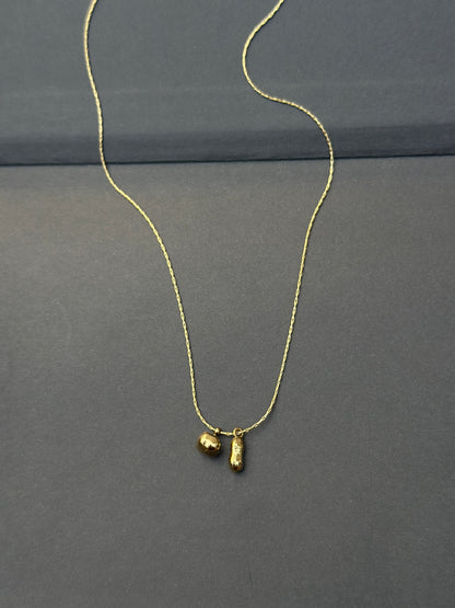 Peanut and Apple Charm Necklace