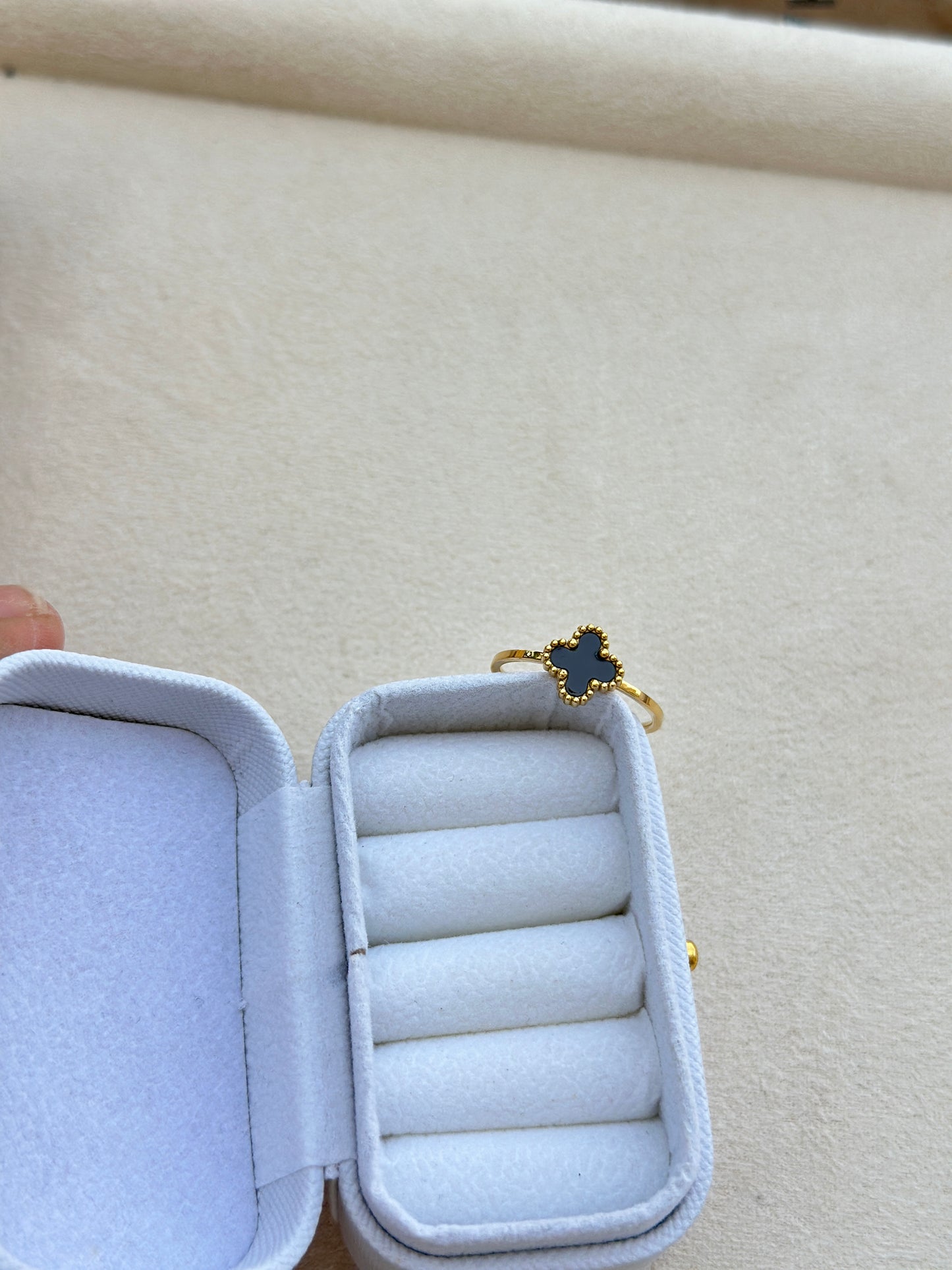 Black Clover Gold Bead Ring