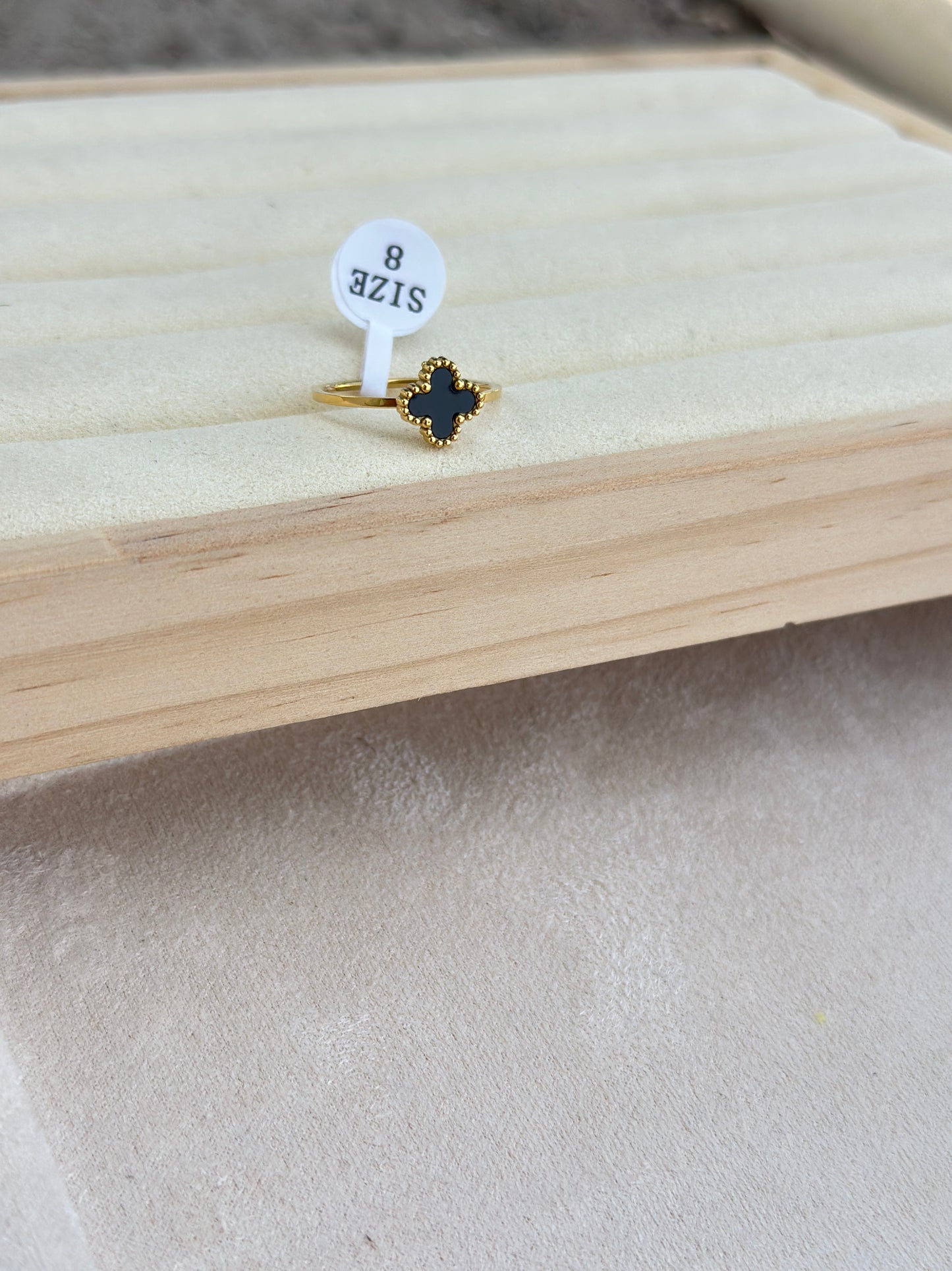 Black Clover Gold Bead Ring