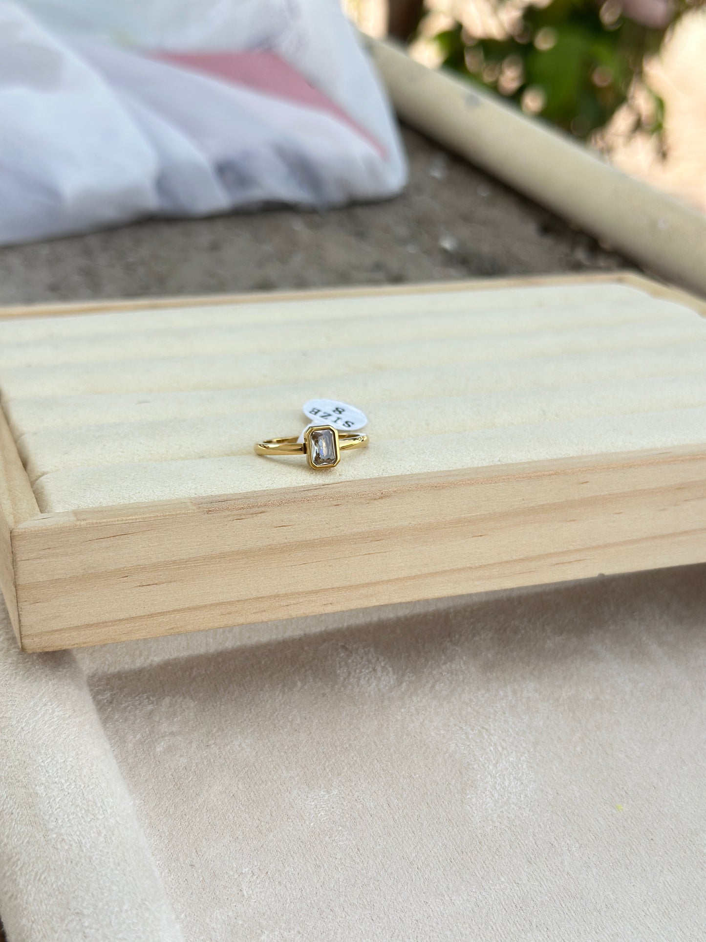 Baguette CZ Bezel Ring