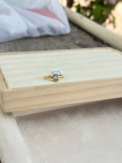 Baguette CZ Bezel Ring