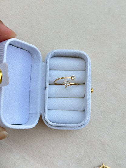 Star and Round CZ Wrap Ring
