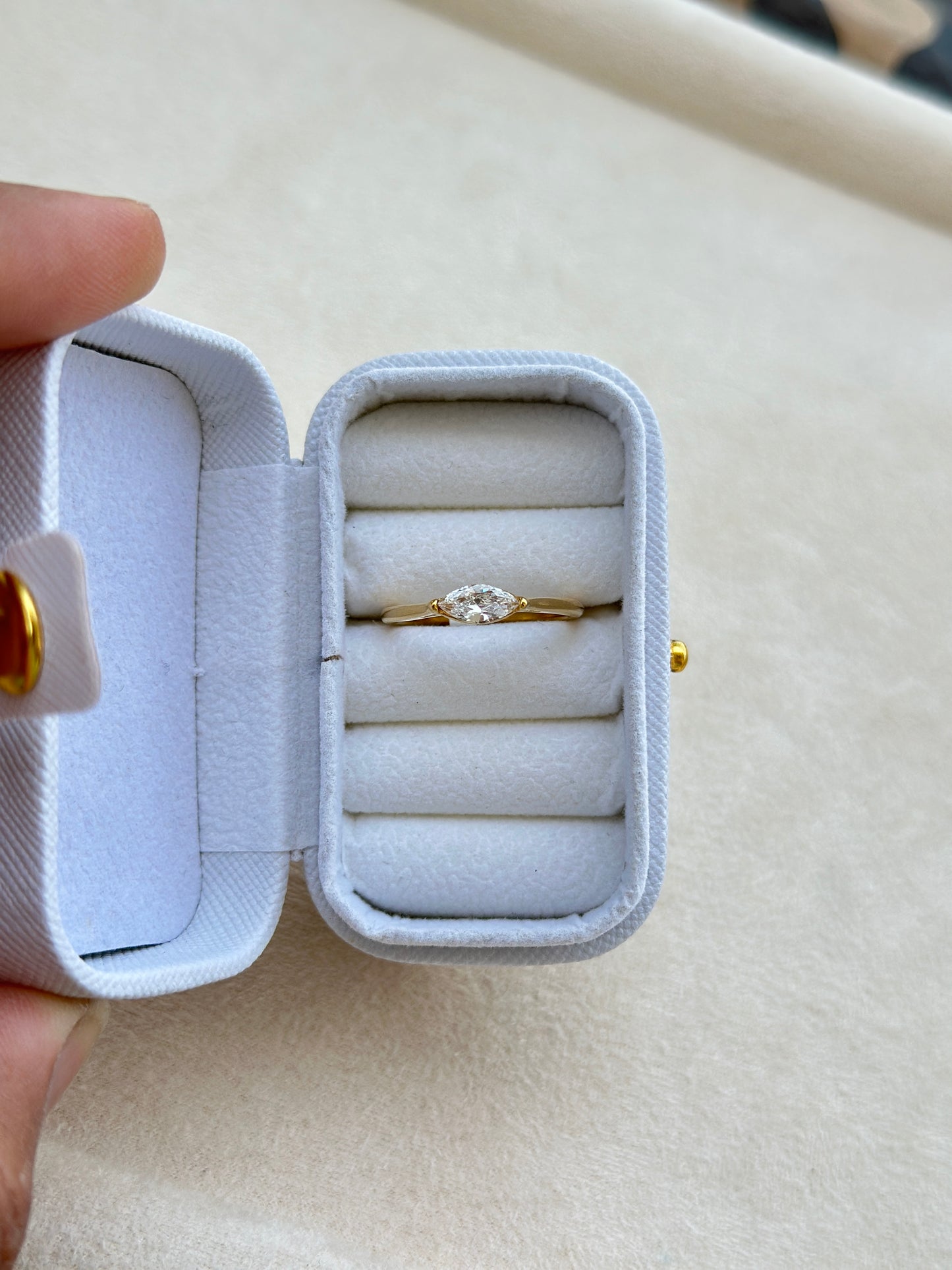 Horizontal Marquise CZ Ring