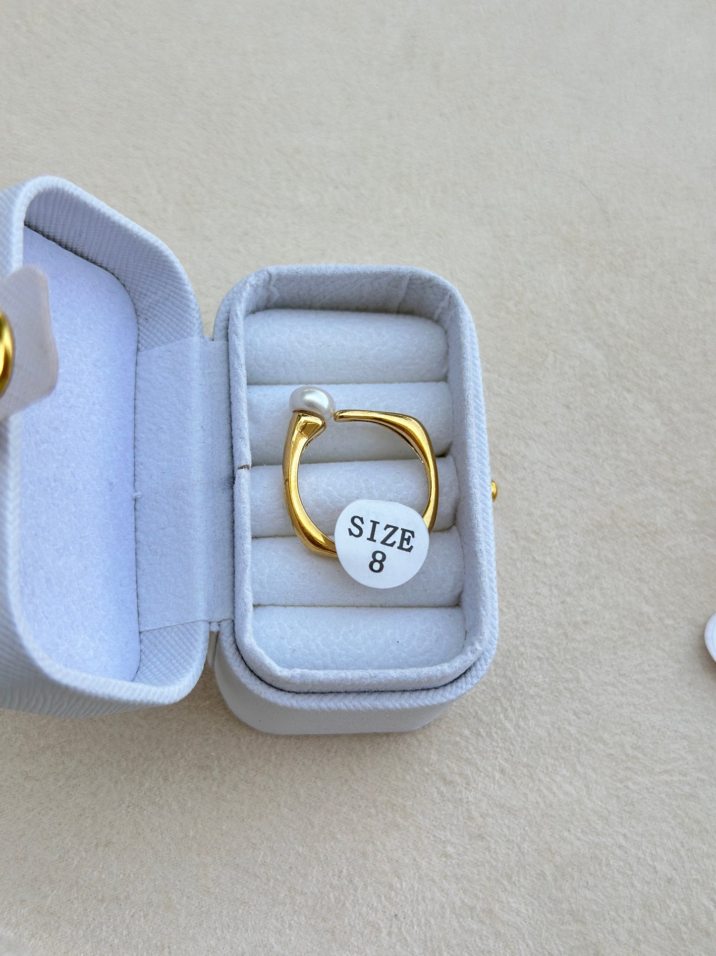 Chunky Open Band Pearl Ring