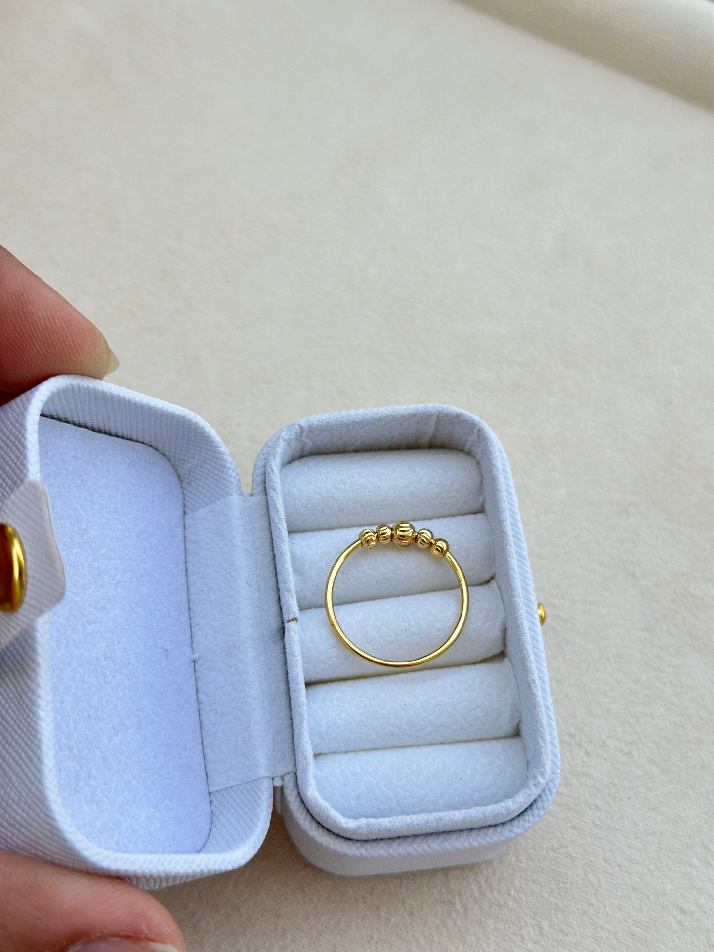 Textured Gold Bead Stacking Ring