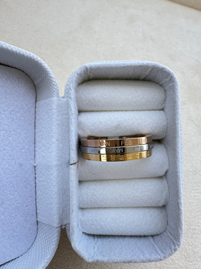 Rotating Calendar Band Ring