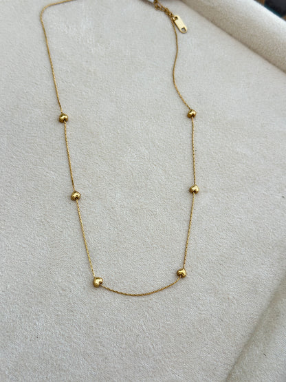 Heart and Bead Station Necklace