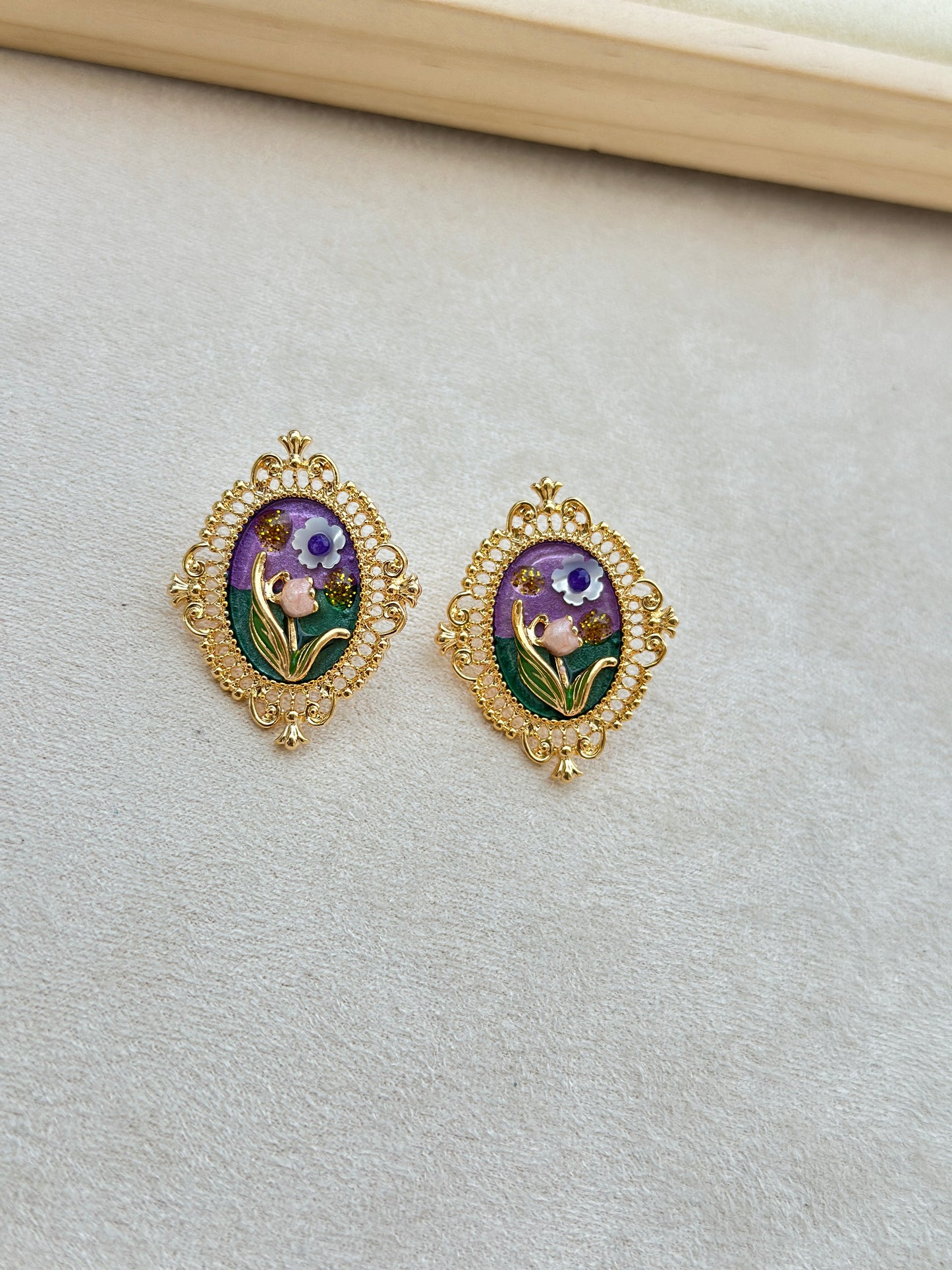 Iris Cameo Stud Earrings
