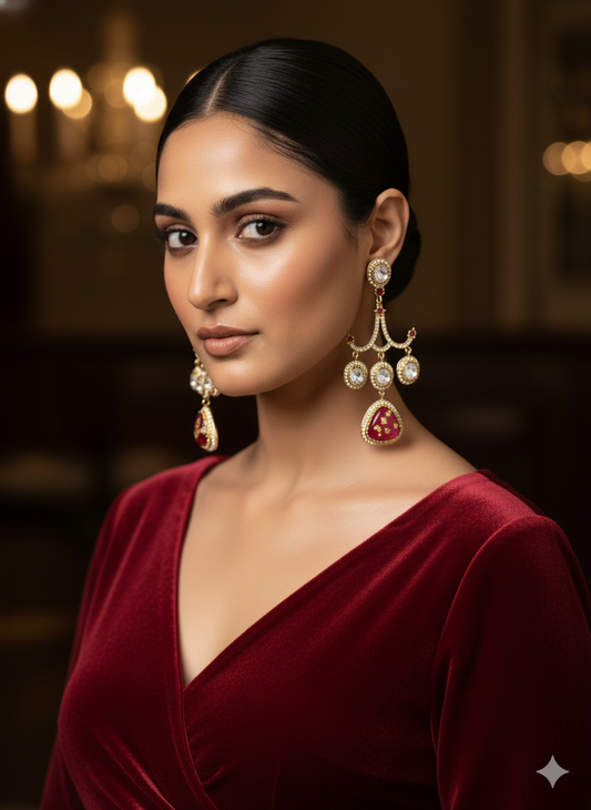 Red Chandelier Earrings