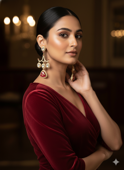 Red Chandelier Earrings