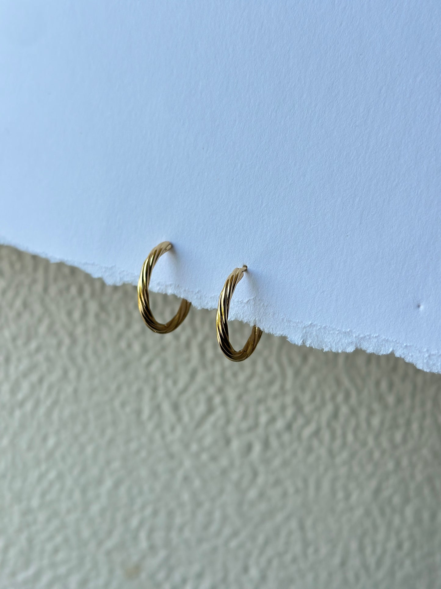Twisted Rope Gold Hoop Earrings