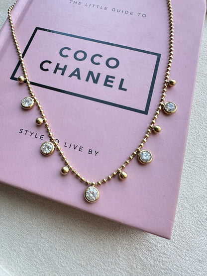 Floating Crystal Ball Chain Necklace