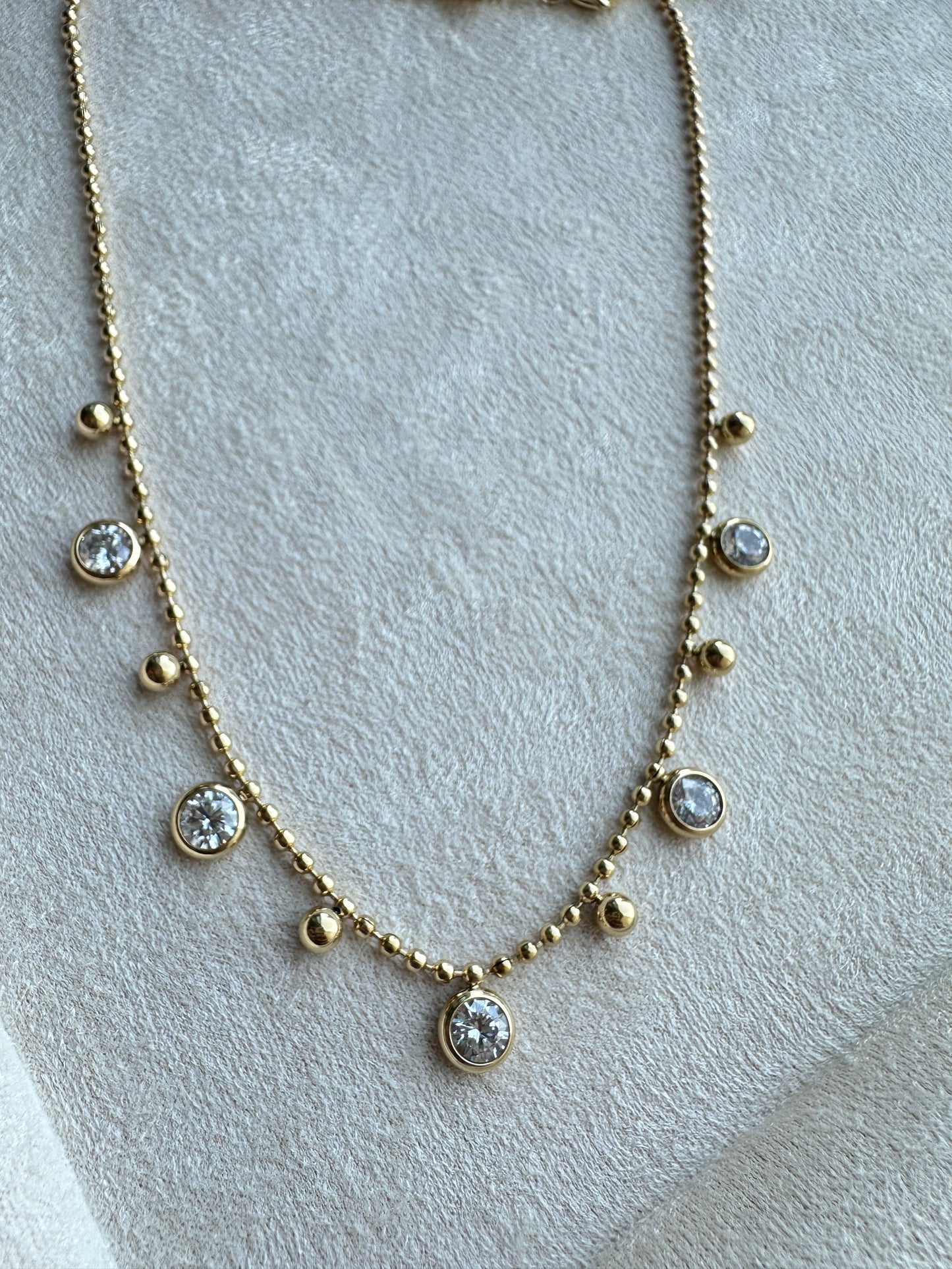 Floating Crystal Ball Chain Necklace