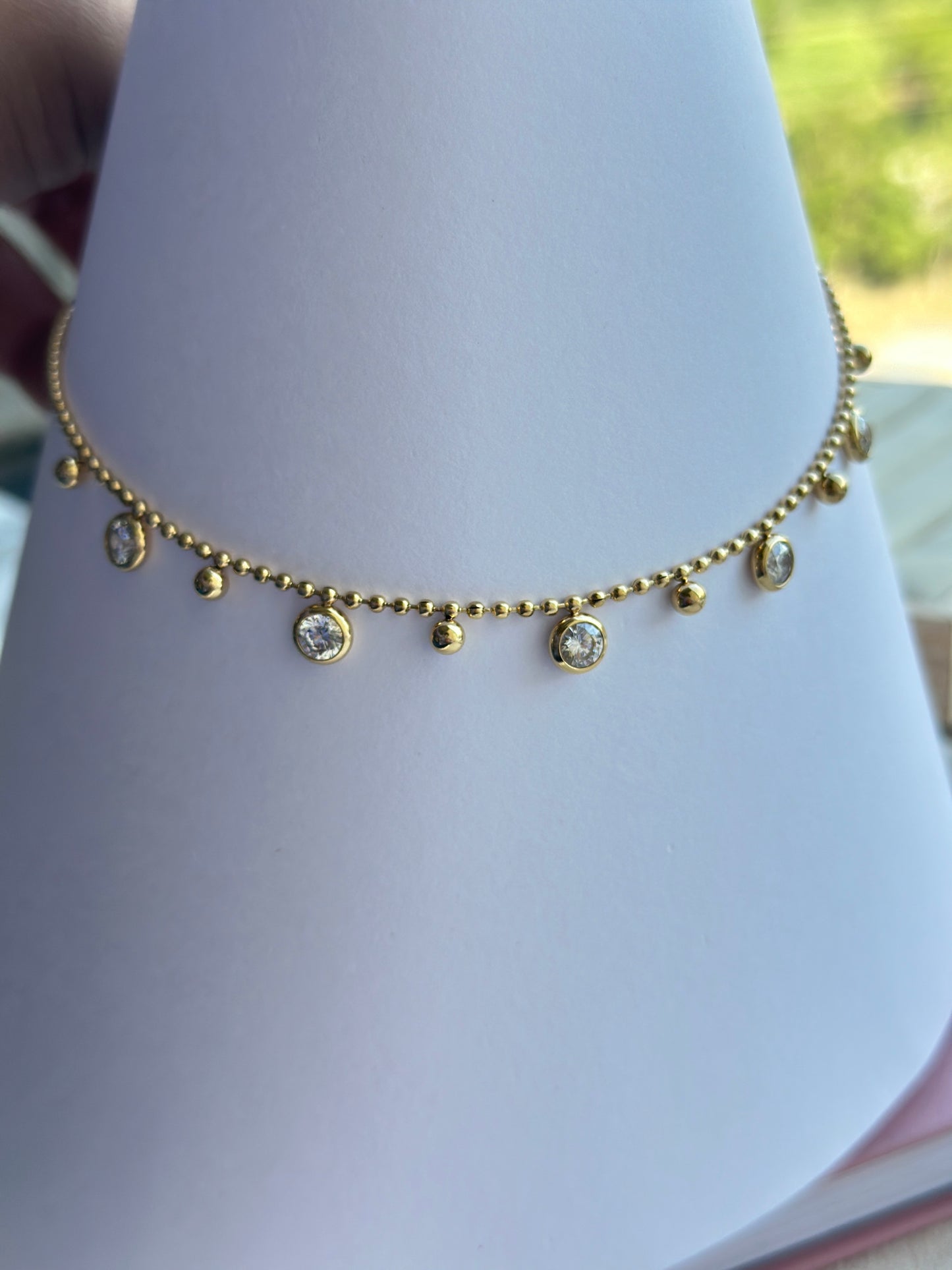 Floating Crystal Ball Chain Necklace