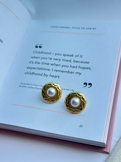 Classic Golden Pearl Earrings