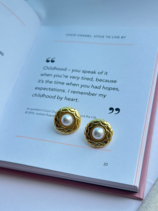 Classic Golden Pearl Earrings