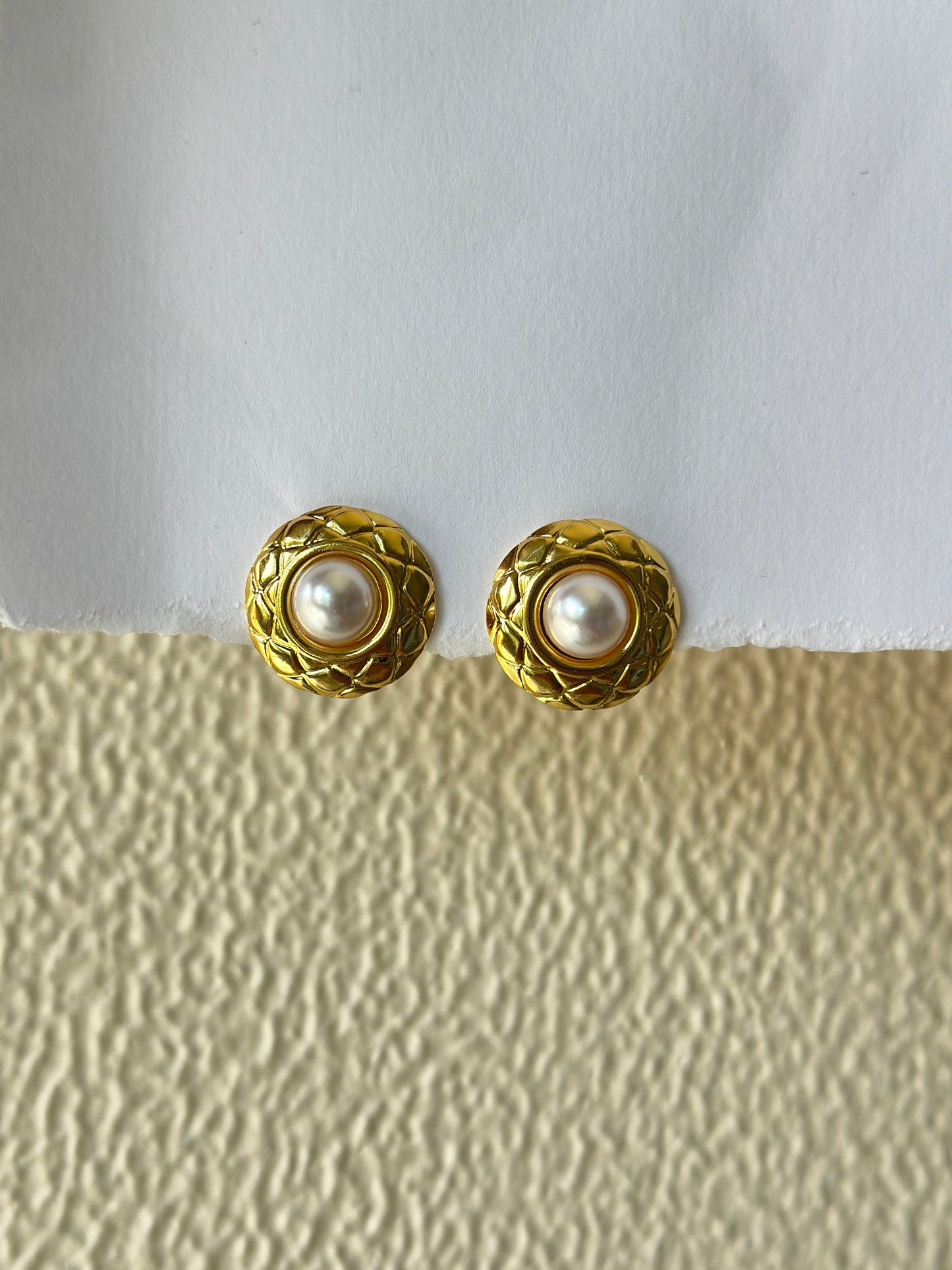 Classic Golden Pearl Earrings