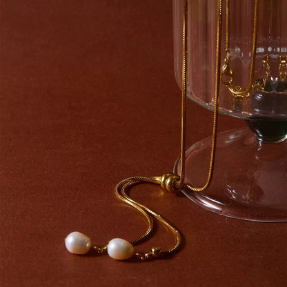 Lariat Pearl Drop Necklace