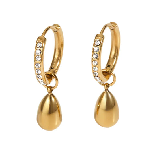 CZ Teardrop Drop Earrings