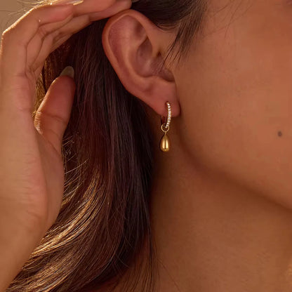 CZ Teardrop Drop Earrings