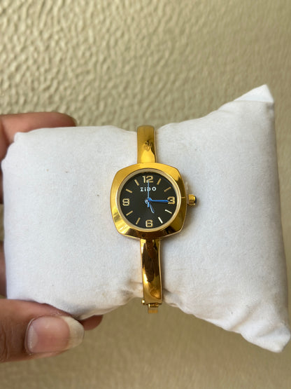 Zido Cushion Square Gold Bangle Watch
