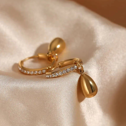 CZ Teardrop Drop Earrings
