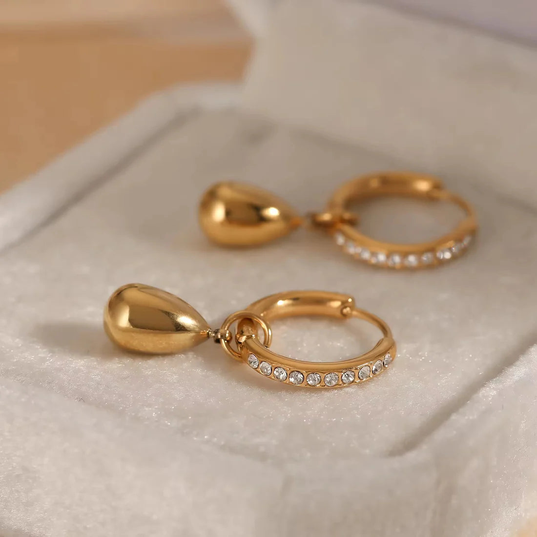 CZ Teardrop Drop Earrings