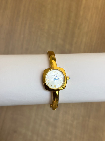 Zido Cushion Square Gold Bangle Watch