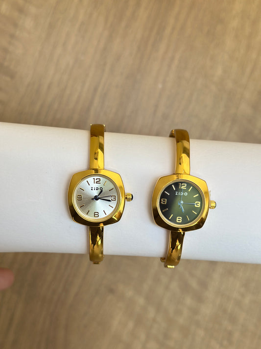 Zido Cushion Square Gold Bangle Watch