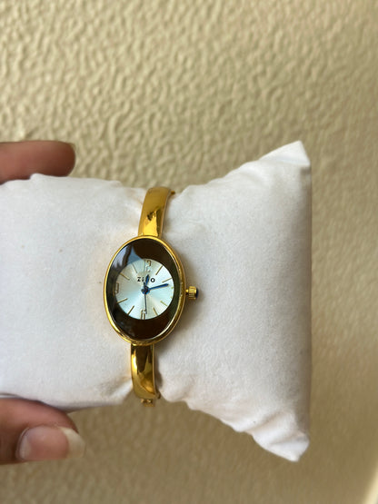 Zido Oval Gold Bangle Watch