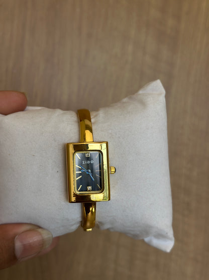 Zido Rectangular Gold Bangle Watch