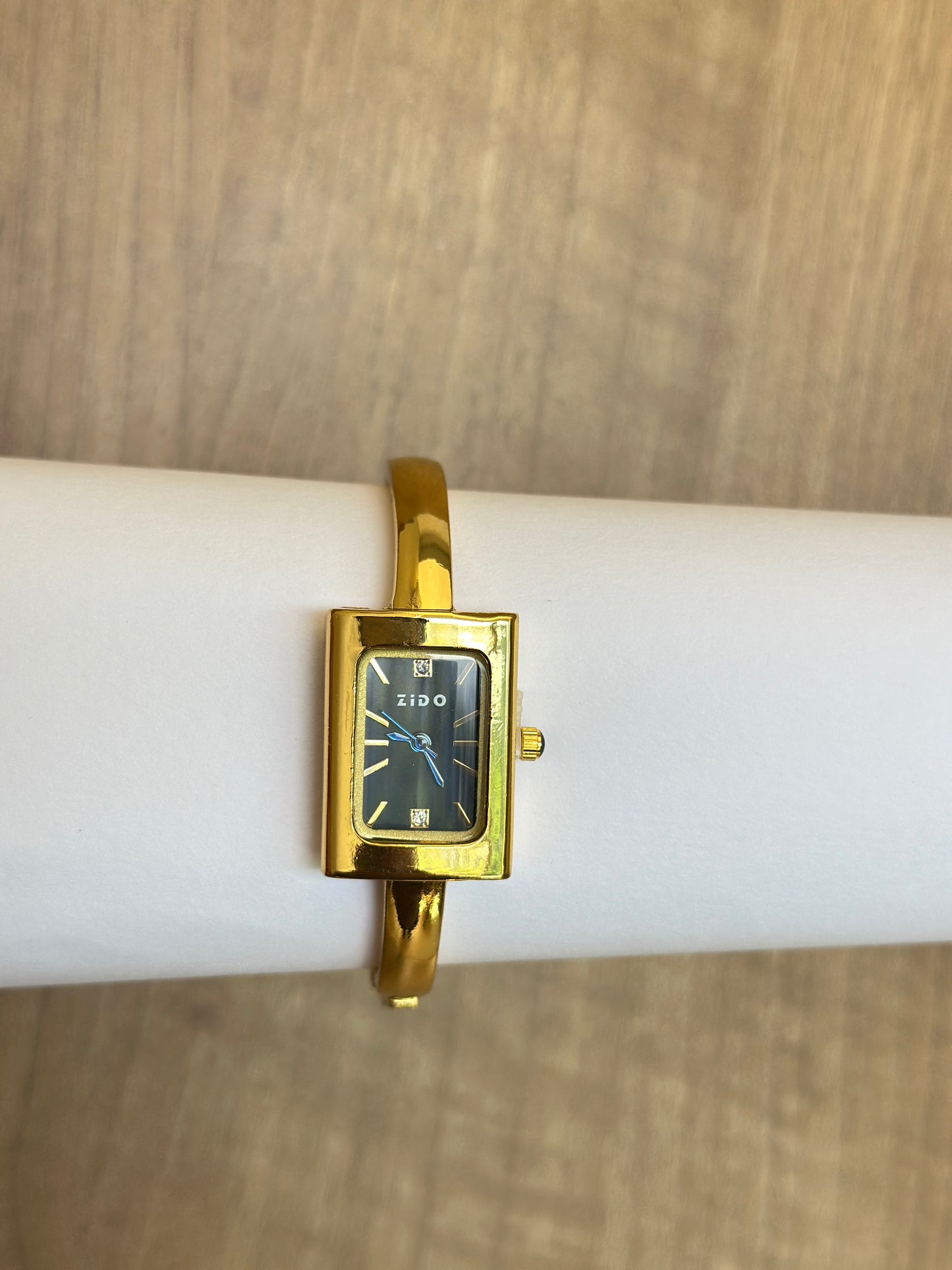 Zido Rectangular Gold Bangle Watch