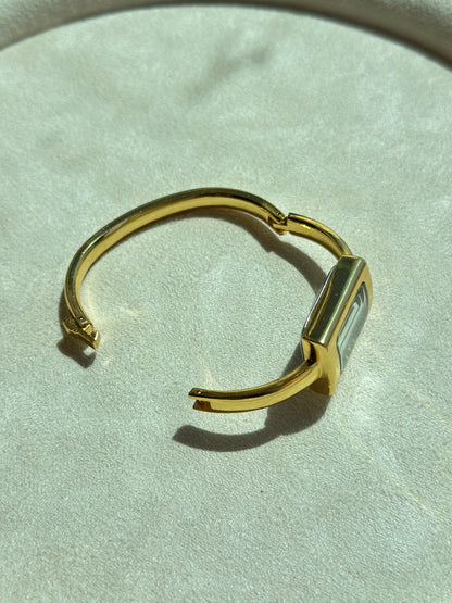 Zido Rectangular Gold Bangle Watch