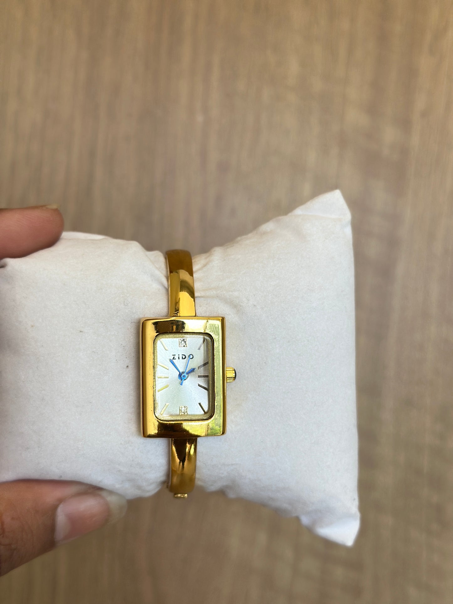 Zido Rectangular Gold Bangle Watch
