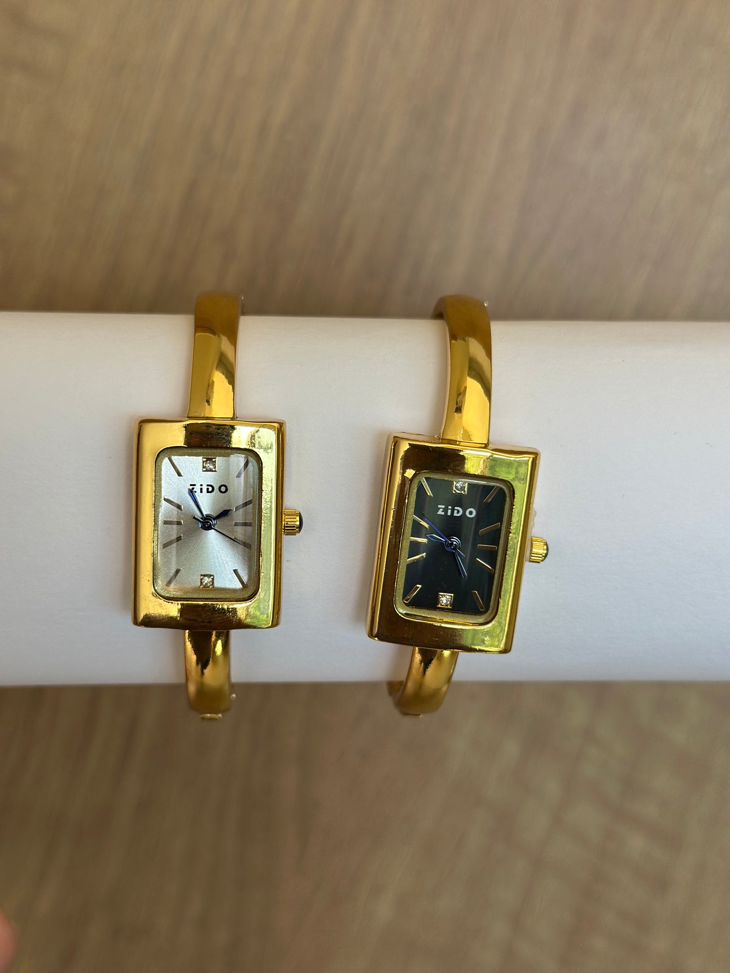 Zido Rectangular Gold Bangle Watch