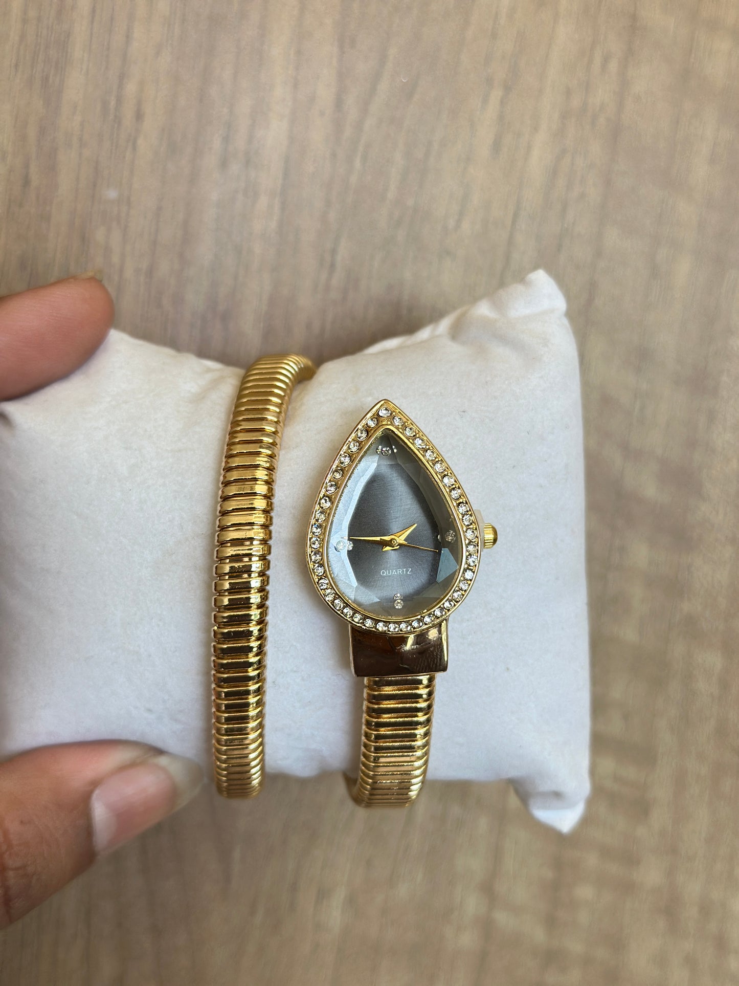 Snake Wrap CZ Bangle Quartz Watch