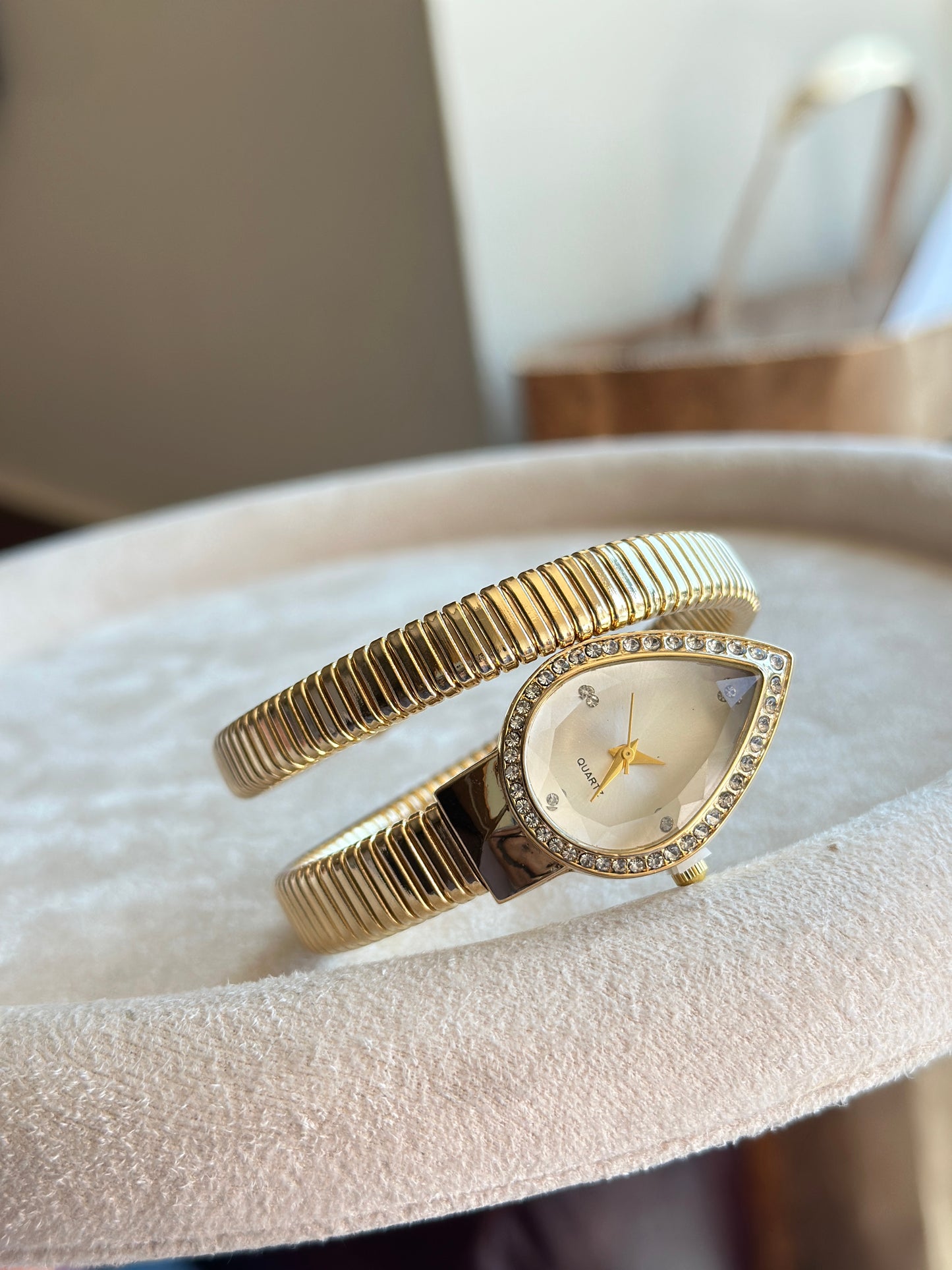 Snake Wrap CZ Bangle Quartz Watch