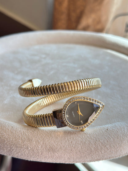 Snake Wrap CZ Bangle Quartz Watch