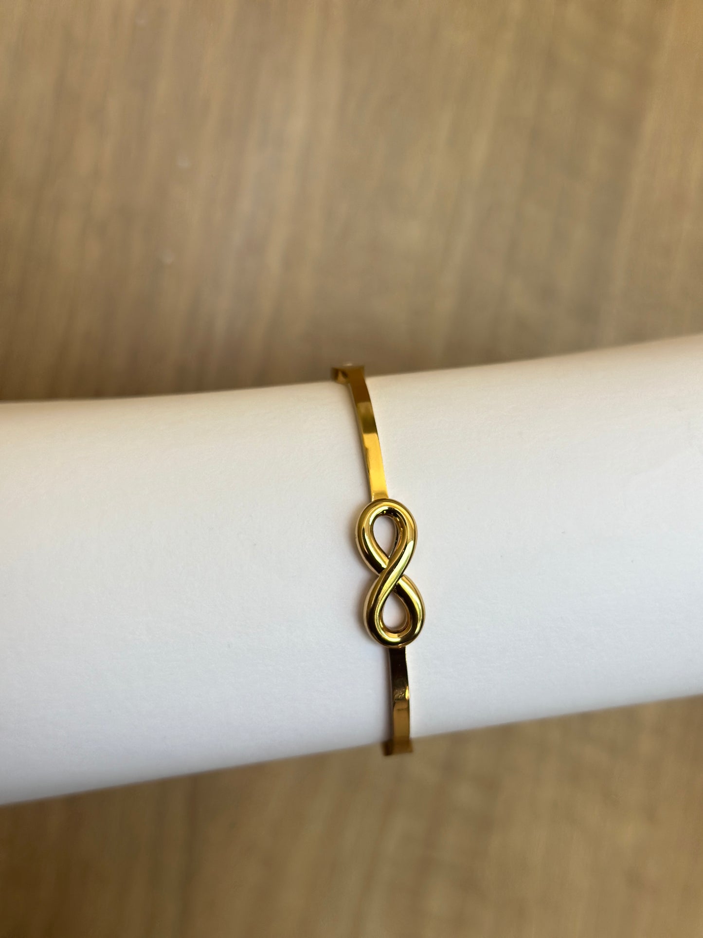 Infinity Symbol Gold Cuff Bracelet