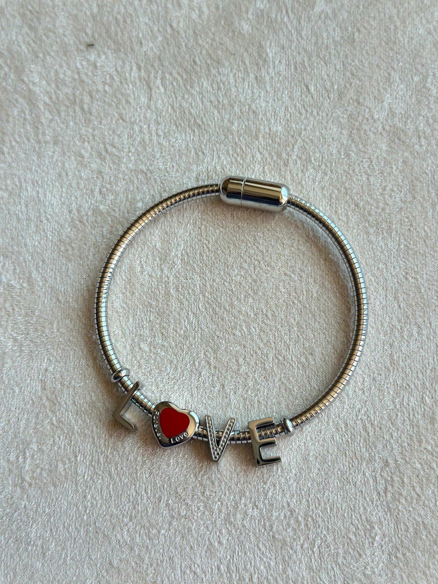 LOVE Charm Pandora Style Bracelet